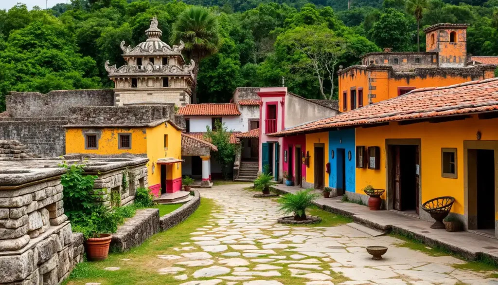 A peaceful Mayan town along the Puuc Route, where traditional architecture and crumbling ruins meet vibrant artisan crafts.