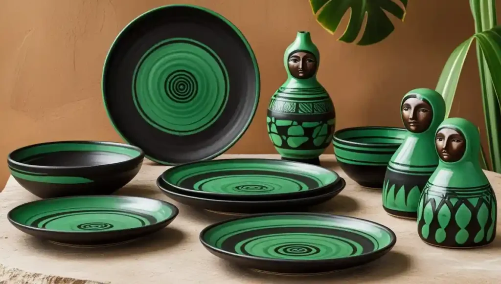 Green pottery from Santa María Atzompa, Oaxaca